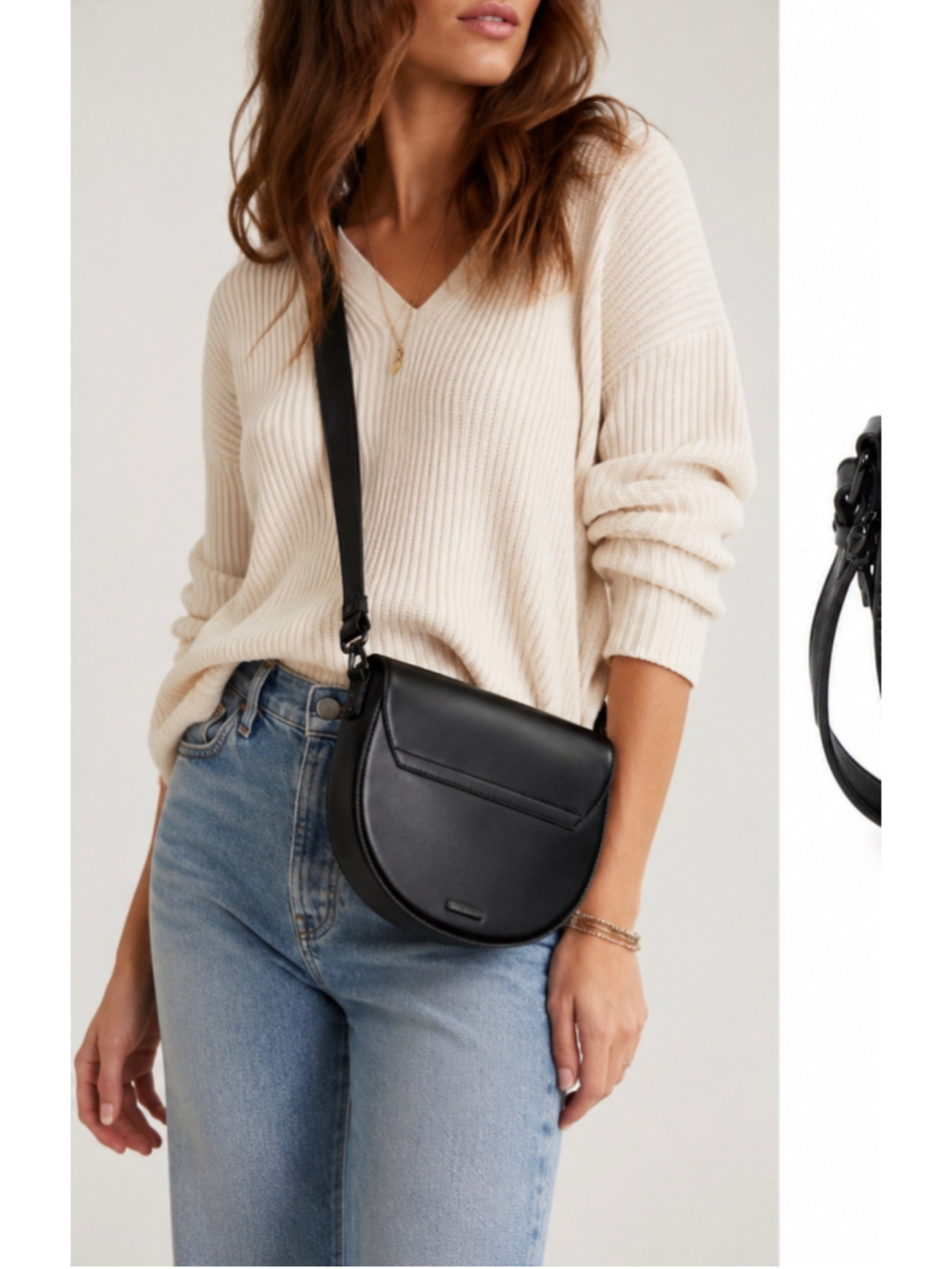 Rebecca Minkoff Astor Saddle Bag – Black Leather – NWT